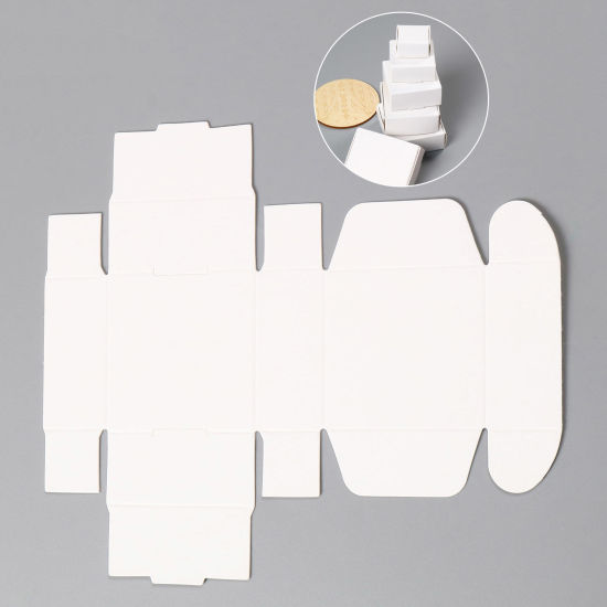 Picture of Paper Jewelry Gift Packing & Shipping Boxes Square White 5.5cm x 5.5cm x 2.5cm , 10 PCs