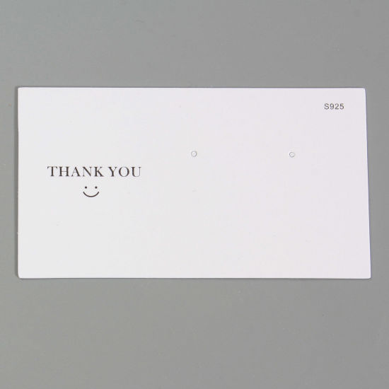 Изображение Бумага Ювелирные серьги Показать карту Прямоугольник Белый " THANK YOU" 9см x 5см, 50 Листов