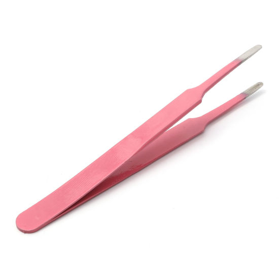 Picture of Stainless Steel Tweezers Pink Painted 12.2cm x 1cm, 1 Piece