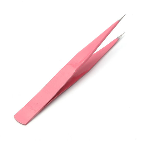 Picture of Stainless Steel Tweezers Pink Painted 12.5cm x 1.2cm, 1 Piece