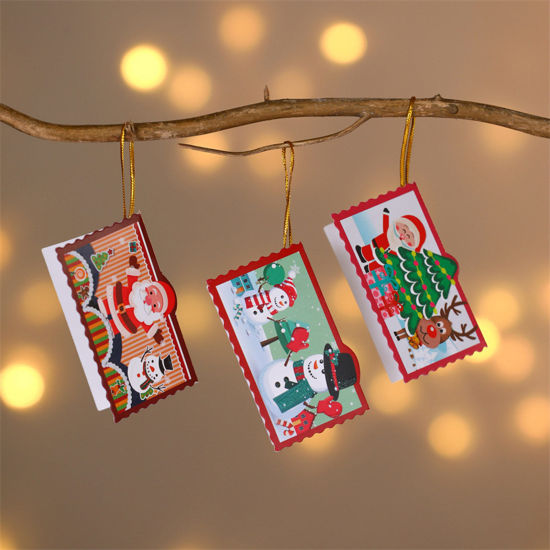 Изображение Multicolor - Paper Greeting Wishing Card Rectangle Christmas 25x18cm, 1 Set( 12 PCs/Set)