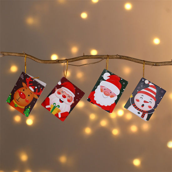 Picture of Multicolor - Paper Greeting Wishing Card Rectangle Christmas 22.5x14cm, 1 Set( 8 PCs/Set)