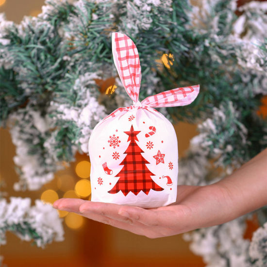 Image de Blanc - Sacs de Bonbons de Fête en EVA Sapin de Noël 23x13.5cm, 10 PCs