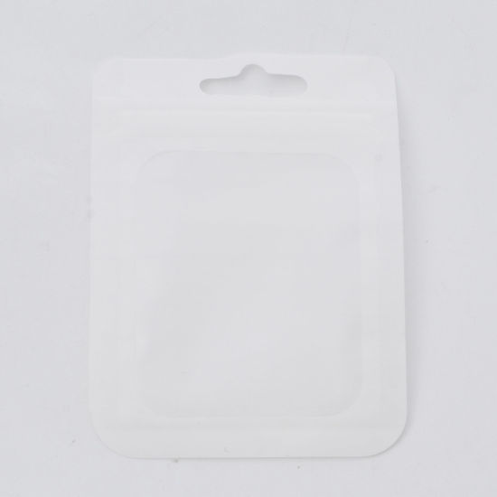 Picture of Aluminum Foil Grip Seal Zip Lock Bags Rectangle White (Useable Space: 6.5x5.5cm) 10cm x 7cm, 50 PCs