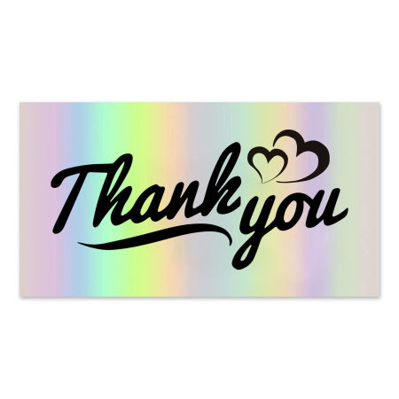 Bild von Paper AB Rainbow Color Aurora Borealis Schmuck Geschenk Blumenverpackungskarte rechteckig "DANKESCHÖN" 9 cm x 5 cm 1 Paket (ca. 50 Stück/Paket)