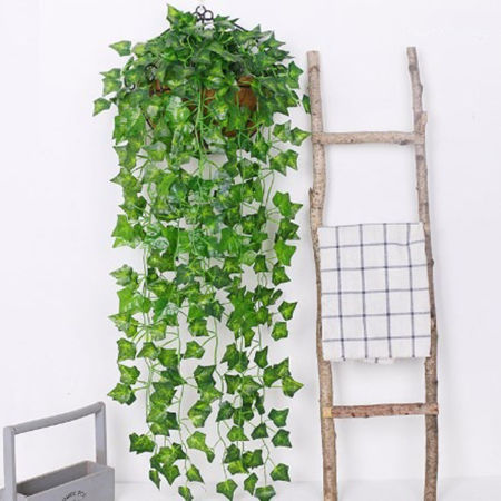 Bild von 1 Bündel Stoff Künstliche Topfpflanzen Efeu Grün Hängekorbdekoration 95cm