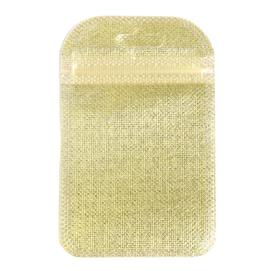 Picture of Plastic Grip Seal Zip Lock Bags Rectangle Golden 15cm x 10.5cm, 20 PCs