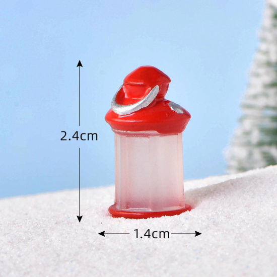Bild von Harz Niedlich Mikrolandschafts-Miniaturdekoration Rot Weihnachten Lampe 24mm x 14mm, 1 Stück