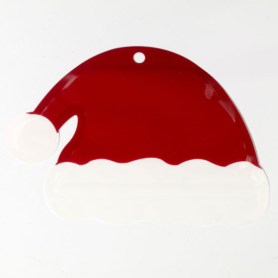 Picture of 10 PCs Plastic Grip Seal Zip Lock Bags Christmas Hats White & Red 17cm x 12cm