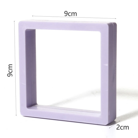 5 個 ABS 宝石箱 正方形 薄紫色 9cm x 9cm x 2cm の画像