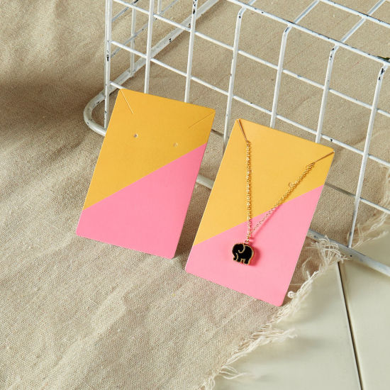 Picture of 50 PCs Paper Jewelry Display Card Multicolor Rectangle 9cm x 6cm