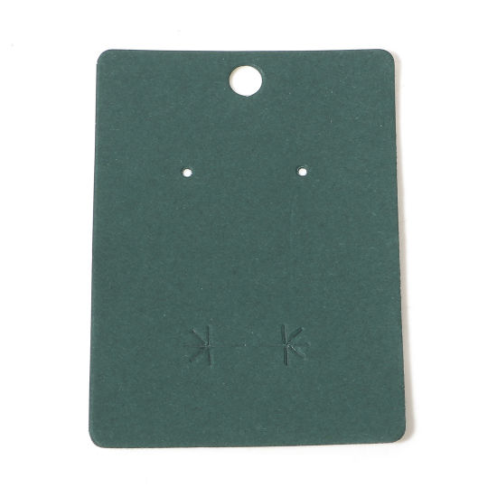 Изображение 100 ШТ Бумага Ювелирные серьги с ожерельем Прямоугольник Зеленый 8см x 5.5см