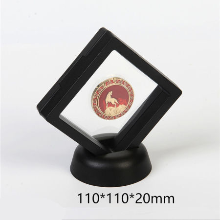 Image de 5 Pcs Boîte de Rangement avec Base en Plastique pour Bijoux Boucles d'Oreilles Goujons Boîte Élastique de Suspension de Film PE Anti-poussière Carré Noir 7cm x 7cm x 2cm