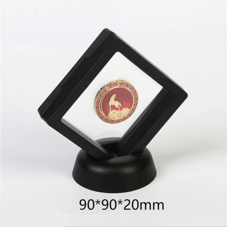 Image de 5 Pcs Boîte de Rangement avec Base en Plastique pour Bijoux Boucles d'Oreilles Goujons Boîte Élastique de Suspension de Film PE Anti-poussière Carré Noir 9cm x 9cm x 2cm