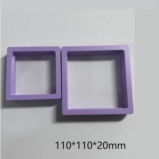 5 個 ABS ベースを除く プラスチック ジュエリーイヤリングスタッド 収納 ボックス 防塵PE フィルムサスペンション 弾性ボックス 正方形 薄紫色 11cm x 11cm x 2cm の画像