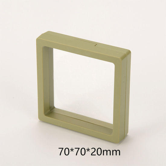 5 個 ABS ベースを除く プラスチック ジュエリーイヤリングスタッド 収納 ボックス 防塵PE フィルムサスペンション 弾性ボックス 正方形 マスカット 7cm x 7cm x 2cm の画像