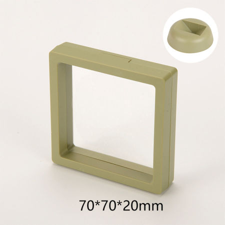 Bild von 5 Stück mit Sockel, Aufbewahrungsbox für Schmuck, Ohrstecker, Kunststoff, staubdicht, PE-Folie, Aufhängung, elastische Box, quadratisch, fruchtgrün, 7 cm x 7 cm x 2 cm