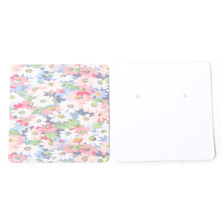 Bild von 50 Stück Kunstpapier Schmuck Ohrringe Display Karte Quadrat Bunt 6cm x 6cm