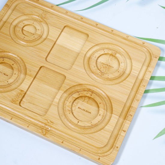 Изображение 1 ШТ Лоток для бисера для DIY ювелирных изделий, ожерелья, браслета, дизайн из бисера, аксессуары для нанизывания, ремесленная доска - Планшет для Дизайна Бусин Прямоугольник Естественный цвет 24.5см x 20см