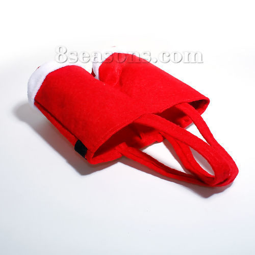 Picture of 1 Piece Nonwovens Party Candy Tote Bags Red Trousers Christmas Santa Claus 20cm x 17cm
