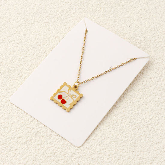 Immagine di 100 Sheets Paper Jewelry Display Card White Rectangle 9cm x 6cm