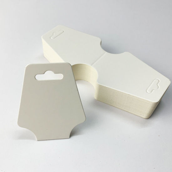 Immagine di 200 Fogli Carta Scheda Display Collana di Gioielli Bianco 12cm x 5cm