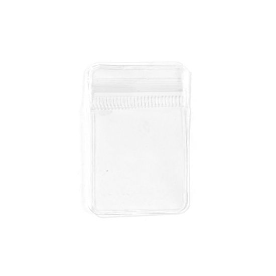Picture of 50 PCs PVC Grip Seal Zip Lock Bags Rectangle Transparent Clear (Useable Space: 4.5x3.5cm) 6cm x 4cm