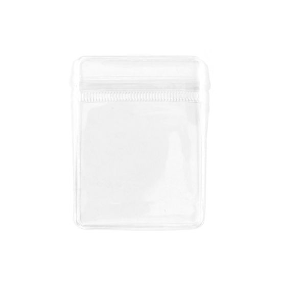 Picture of 50 PCs PVC Grip Seal Zip Lock Bags Rectangle Transparent Clear (Useable Space: 6.5x5.5cm) 8cm x 6cm