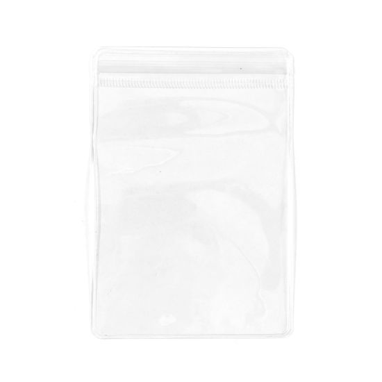 Picture of 50 PCs PVC Grip Seal Zip Lock Bags Rectangle Transparent Clear (Useable Space: 11.5x8.5cm) 13cm x 9cm