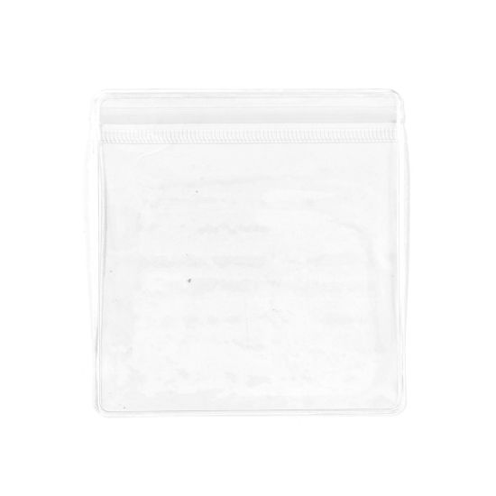 Picture of 50 PCs PVC Grip Seal Zip Lock Bags Rectangle Transparent Clear (Useable Space: 10x9.5cm) 11cm x 10.5cm
