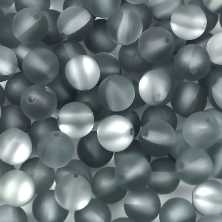 Immagine di 100 Pz Vetro Imitazione Perle Polaris Glitter Tondo Grigio Traslucido Smerigliato Circa 6mm Dia, Foro: Circa 0.9mm