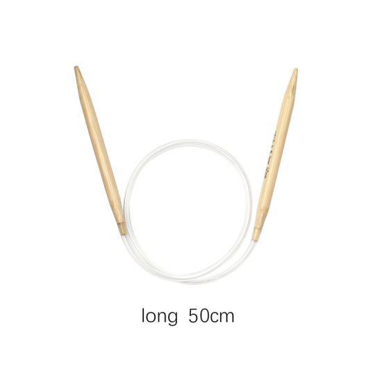 Picture of (US10.5 6.5mm) Bamboo Circular Knitting Needles Natural 50cm(19 5/8") long, 1 Pair