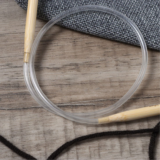 Picture of (US10 6.0mm) Bamboo Circular Knitting Needles Natural 50cm(19 5/8") long, 1 Pair