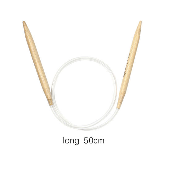 Picture of (US11 8.0mm) Bamboo Circular Knitting Needles Natural 50cm(19 5/8") long, 1 Pair