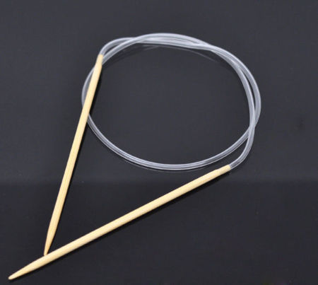 Bild von (US2 2.75mm) Bambus Tube Stricknadel Naturfarben 50cm lang, 1 Paar