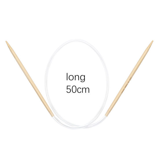 Picture of (US5 3.75mm) Bamboo Circular Knitting Needles Natural 50cm(19 5/8") long, 1 Pair