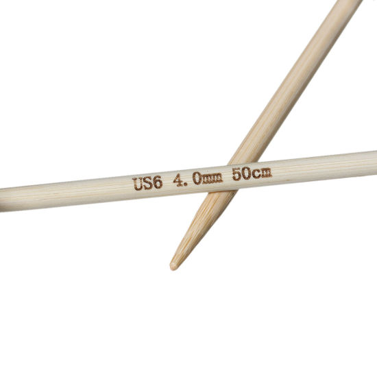 Picture of (US6 4.0mm) Bamboo Circular Knitting Needles Natural 50cm(19 5/8") long, 1 Pair