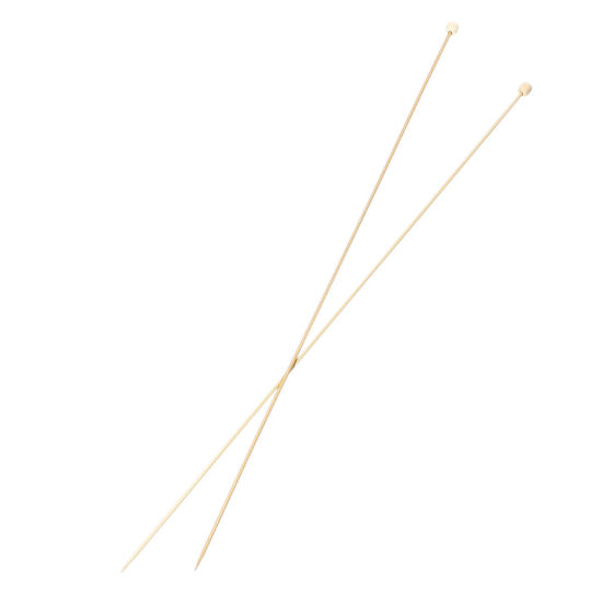 Picture of (US0 2.0mm) Bamboo Single Pointed Knitting Needles Natural 34cm(13 3/8") long, 1 Set ( 2 PCs/Set)