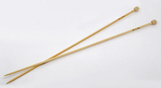 Изображение (US5 3.75мм) Бамбук одно-остроконечные Спицы & Крючки Естественный цвет 34см длина, 1 Комплект ( 2 шт/уп)