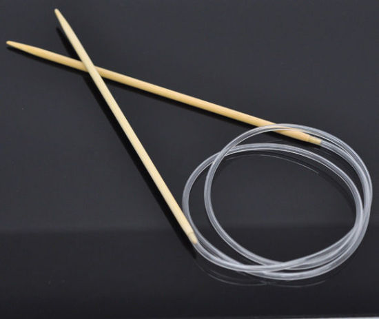 Picture of (US3 3.25mm) Bamboo Circular Knitting Needles Natural 80cm(31 4/8") long, 1 Pair