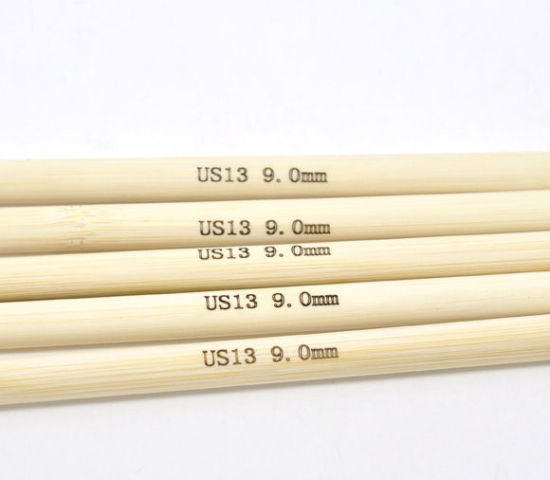 Picture of (US13 9.0mm) Bamboo Double Pointed Knitting Needles Natural 20cm(7 7/8") long, 1 Set ( 5 PCs/Set)