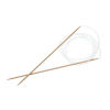 Bild von (US0 2.0mm) Bambus Tube Stricknadel Naturfarben 100cm lang, 1 Paar