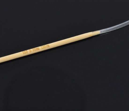 Immagine di (US3 3.25mm) Bambù Circolare Ferri da Maglia Naturale 120cm Lunghezza, 1 Paio