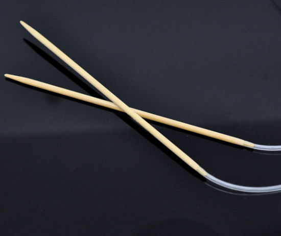 Immagine di (US3 3.25mm) Bambù Circolare Ferri da Maglia Naturale 120cm Lunghezza, 1 Paio