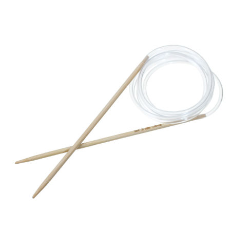 (US4 3.5mm) Bamboo Circular Knitting Needles Natural 120cm(47 2/8") long, 1 Pair