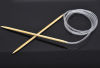Picture of (US6 4.0mm) Bamboo Circular Knitting Needles Natural 120cm(47 2/8") long, 1 Pair