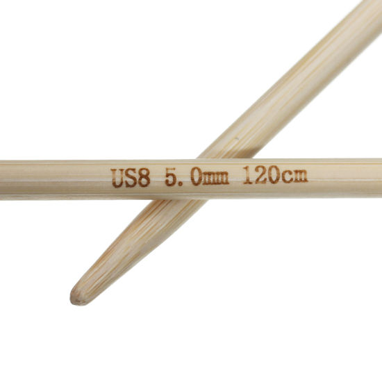 Picture of (US8 5.0mm) Bamboo Circular Knitting Needles Natural 120cm(47 2/8") long, 1 Pair