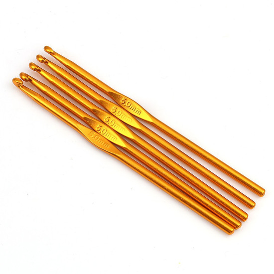 Picture of 5mm Aluminum Crochet Hooks At Random Color Mixed 15cm(5 7/8") long, 5 PCs