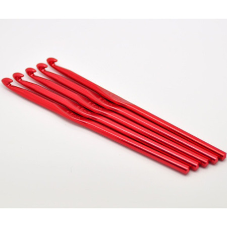 Picture of 6.5mm Aluminum Crochet Hooks At Random Color Mixed 15cm(5 7/8") long, 5 PCs
