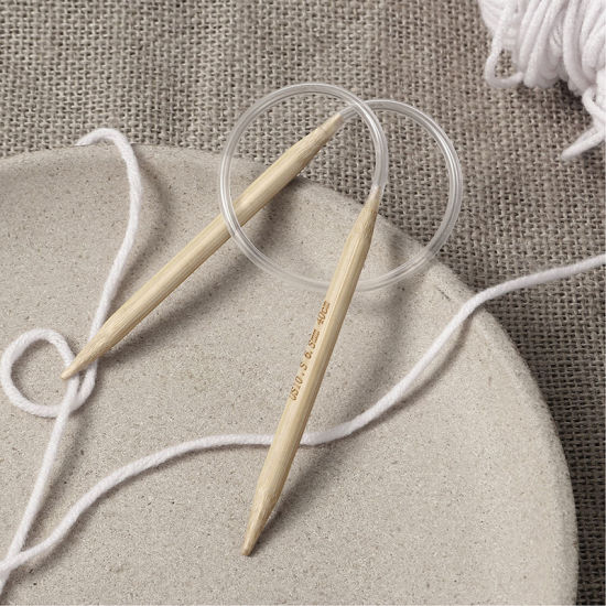 Picture of (US10.5 6.5mm) Bamboo Circular Knitting Needles Natural 40cm(15 6/8") long, 1 Piece